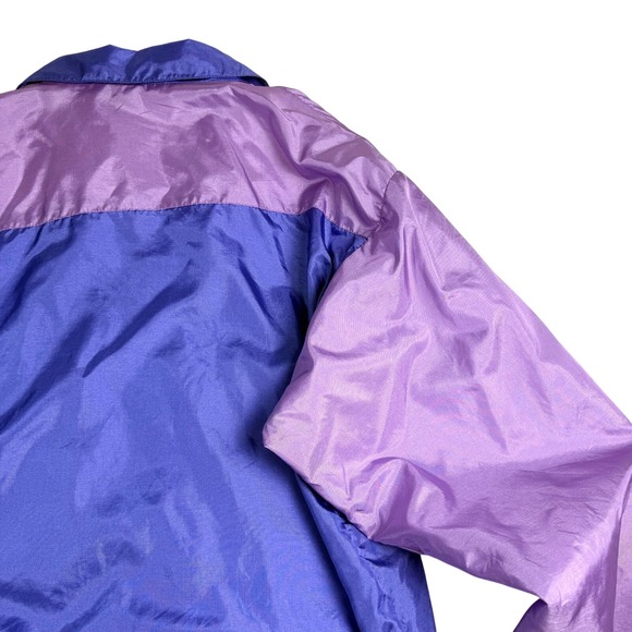 Puma Track Jacket Colorblock Purple Pink Blue 80s 90s Vintage Women's Size 6 - Picture 11 of 16